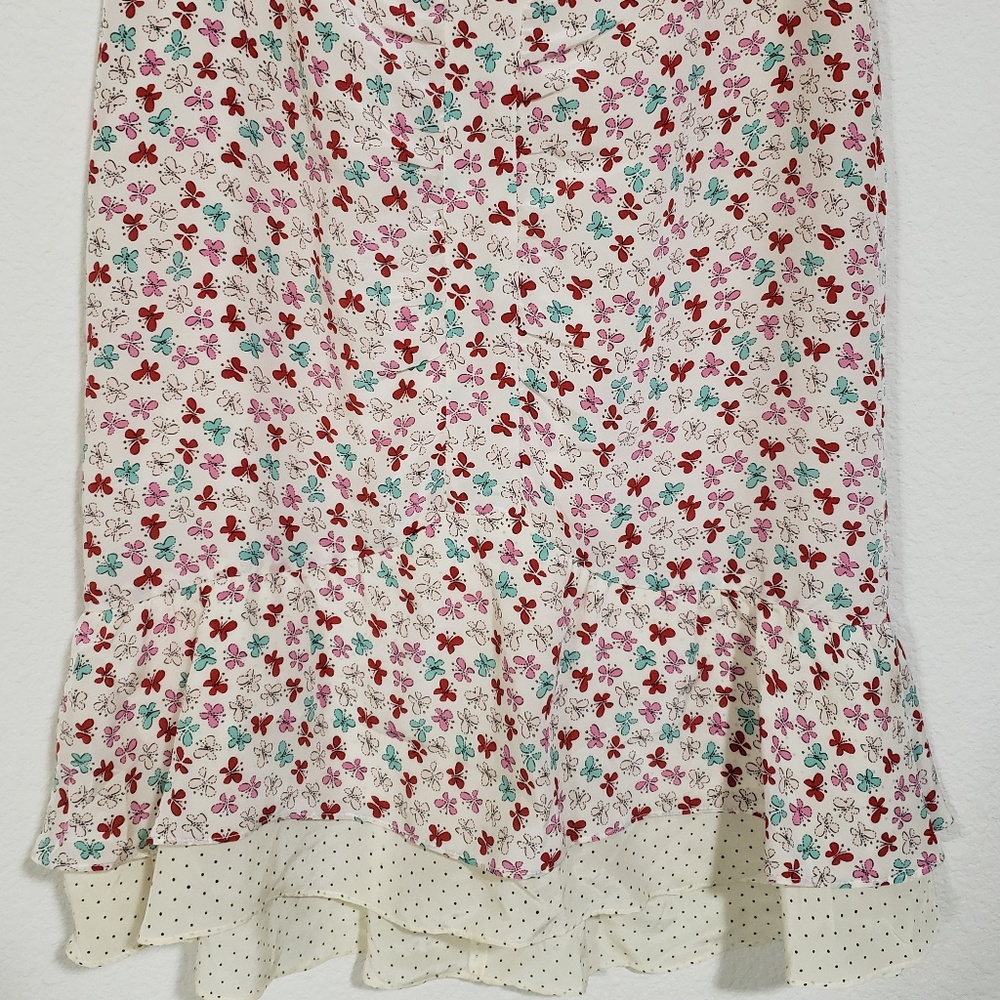 Nanette Lepore White Butterfly Skirt Size 2